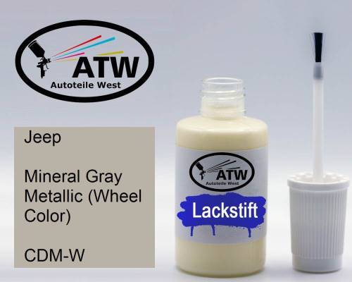 Jeep, Mineral Gray Metallic (Wheel Color), CDM-W: 20ml Lackstift, von ATW Autoteile West.